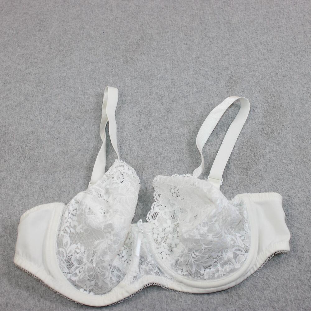 Wacoal Bra Women 36B White Lace Floral Balconette Underwire Unlined Stretch